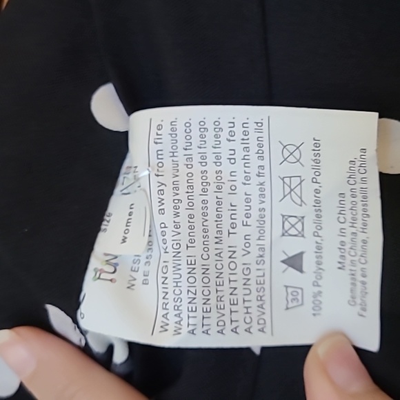 Fun Fashion black&white polkadot full circle skirt free size - Picture 4 of 7